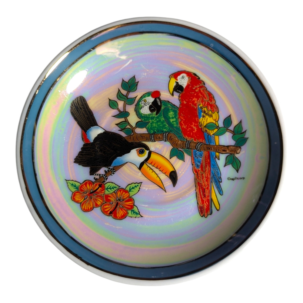 American Gift Corporation - Collector Parrot/Toucan Plate Vibrant Details - UGC